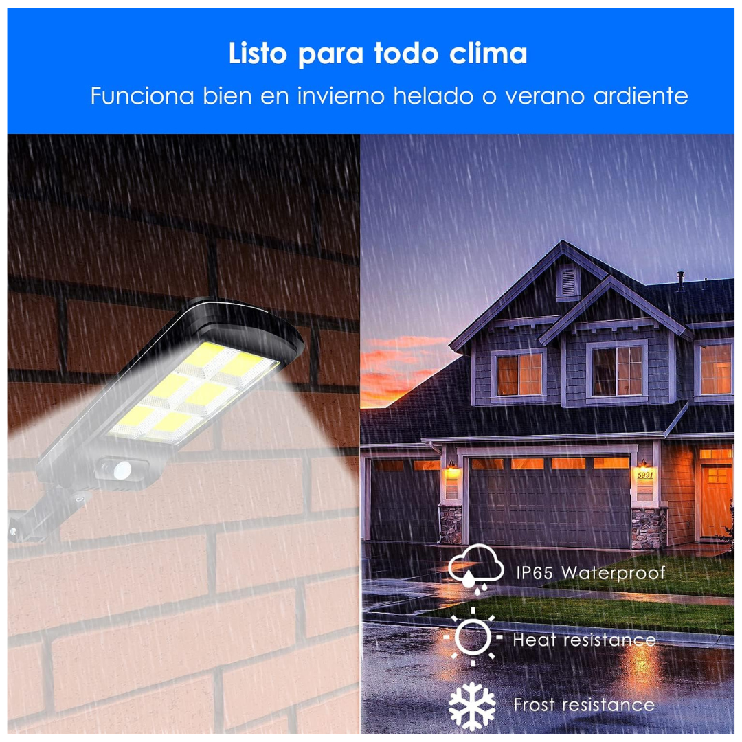 Foco Solar LED de Poste con Sensor de Movimiento