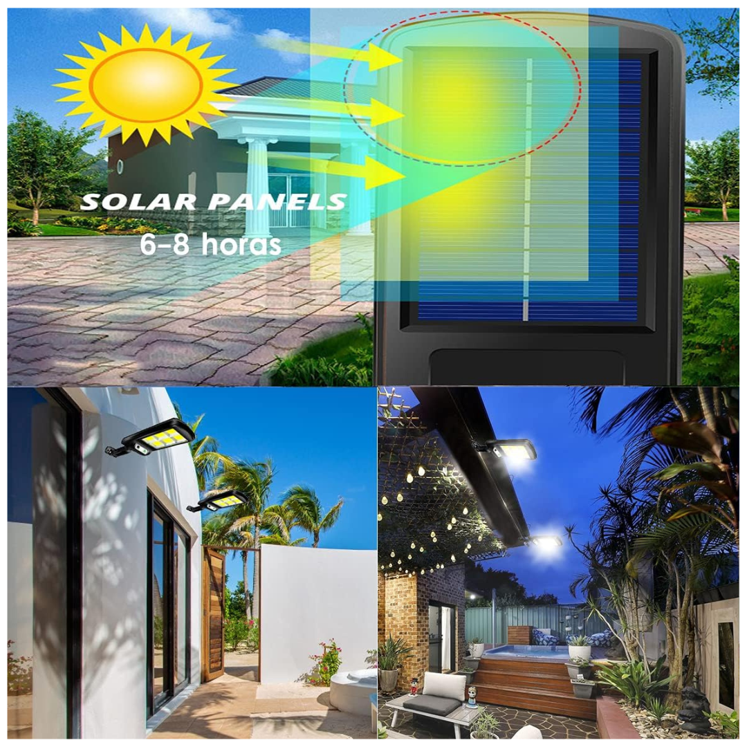 Foco Solar LED de Poste con Sensor de Movimiento