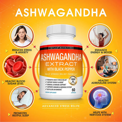 Ashwagandha Extract 1950mg – 60 Cápsulas